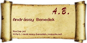 Andrássy Benedek névjegykártya