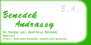 benedek andrassy business card